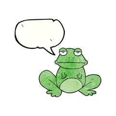 speech bubble textured cartoon frog