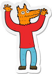 sticker of a cartoon fox man