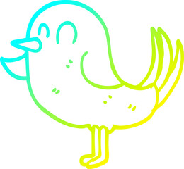 cold gradient line drawing cartoon garden bird