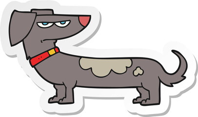 sticker of a cartoon annoyed dog