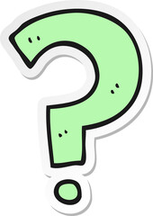 sticker of a cartoon question mark