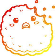 warm gradient line drawing cartoon biscuit