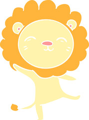 flat color style cartoon lion