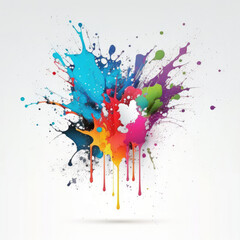 Obraz na płótnie Canvas Colorful Watercolor Splash. Illustration AI Generative