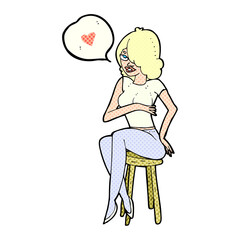 cartoon woman with love heart