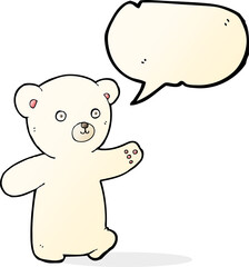 cartoon polar bear cub with speech bubble