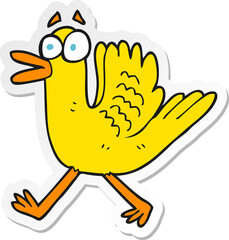 sticker of a cartoon flapping duck