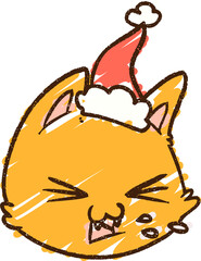 Christmas Cat Chalk Drawing