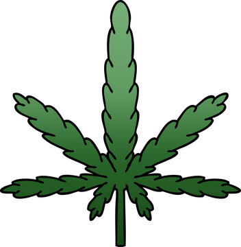 quirky gradient shaded cartoon marijuana