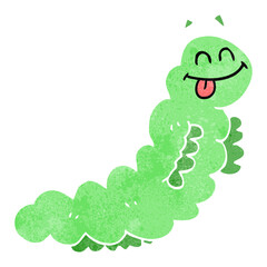 retro cartoon caterpillar