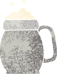 quirky retro illustration style cartoon pint of beer