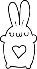 cute cartoon rabbit with love heart