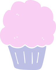 flat color style cartoon cupcake