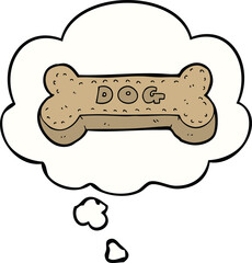 cartoon dog biscuit and thought bubble