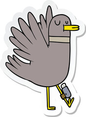 sticker of a cartoon bird