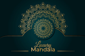 Luxury Ornamental Islamic Arabic Style Mandala Background Design, Decorative Mandala for Print, Poster, Cover, Brochure, Flyer, Banner