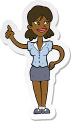 sticker of a cartoon woman with great idea