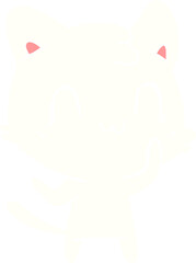 flat color style cartoon happy cat