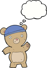 cartoon teddy bear with thought bubble