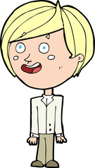 cartoon happy surprised boy