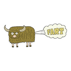 cartoon hairy cow farting