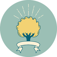 icon of tattoo style tree