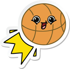 sticker of a cute cartoon basketball