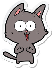 sticker of a funny cartoon cat