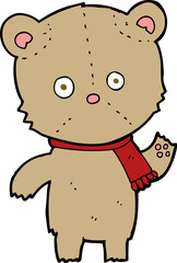 Obraz premium cartoon waving teddy bear