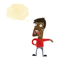 Obraz na płótnie Canvas cartoon complaining man with thought bubble