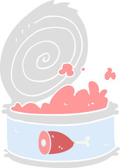 flat color style cartoon canned food