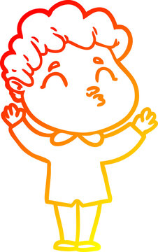 recommend clip art: warm gradient line drawing cartoon man shrugging