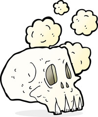 cartoon dusty old skull