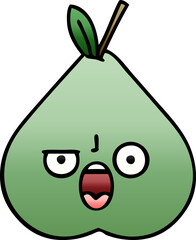 gradient shaded cartoon green pear