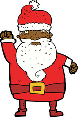 cartoon angry santa claus