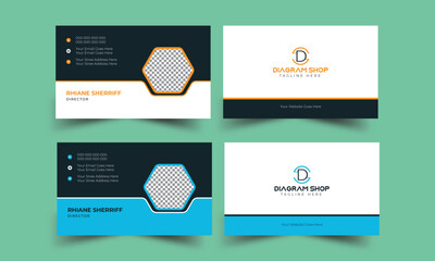 Set of modern business card print templates .Creative and clean corporate business card template. Vector illustration.
