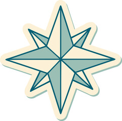 tattoo style sticker of a star