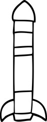 line drawing cartoon tall rocket