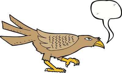 cartoon bird with speech bubble