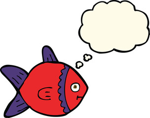 cartoon fish with thought bubble