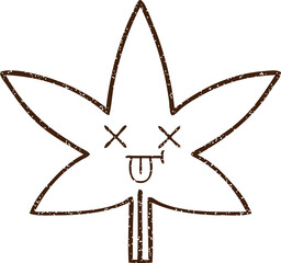 Fototapeta premium Old Leaf Charcoal Drawing