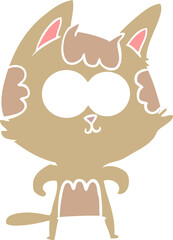 happy flat color style cartoon cat