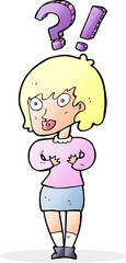 cartoon confused woman