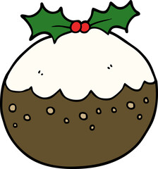 cartoon christmas pudding