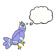 thought bubble cartoon bird singing