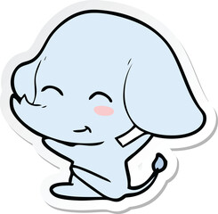 sticker of a cute cartoon elephant