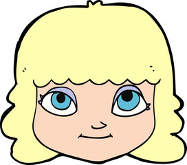 cartoon happy female face
