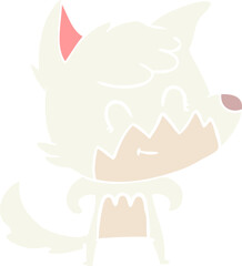 flat color style cartoon friendly fox