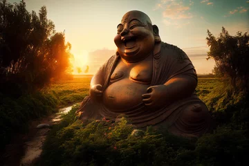 Foto op Canvas buddha at sunset © jaz_online