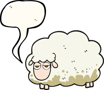 speech bubble cartoon muddy winter sheep